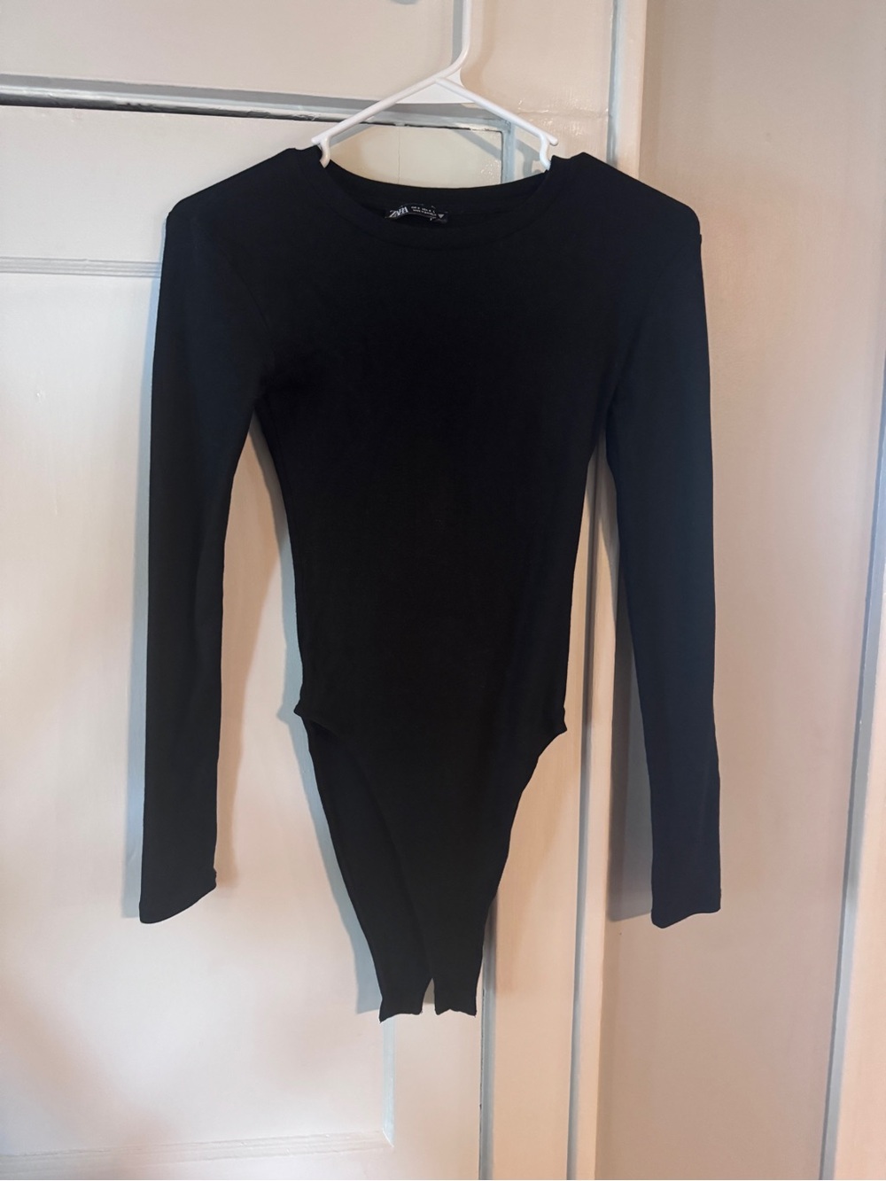 Black Long-Sleeve One-Piece Bodysuit